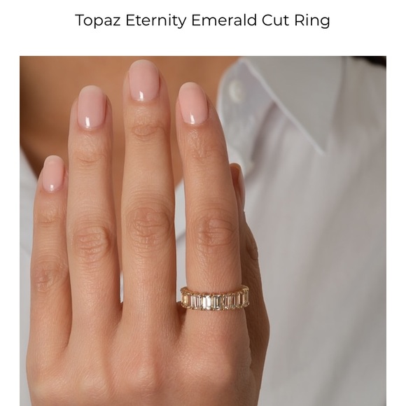 Topaz eternity emerald cut ring! - Picture 2 of 4